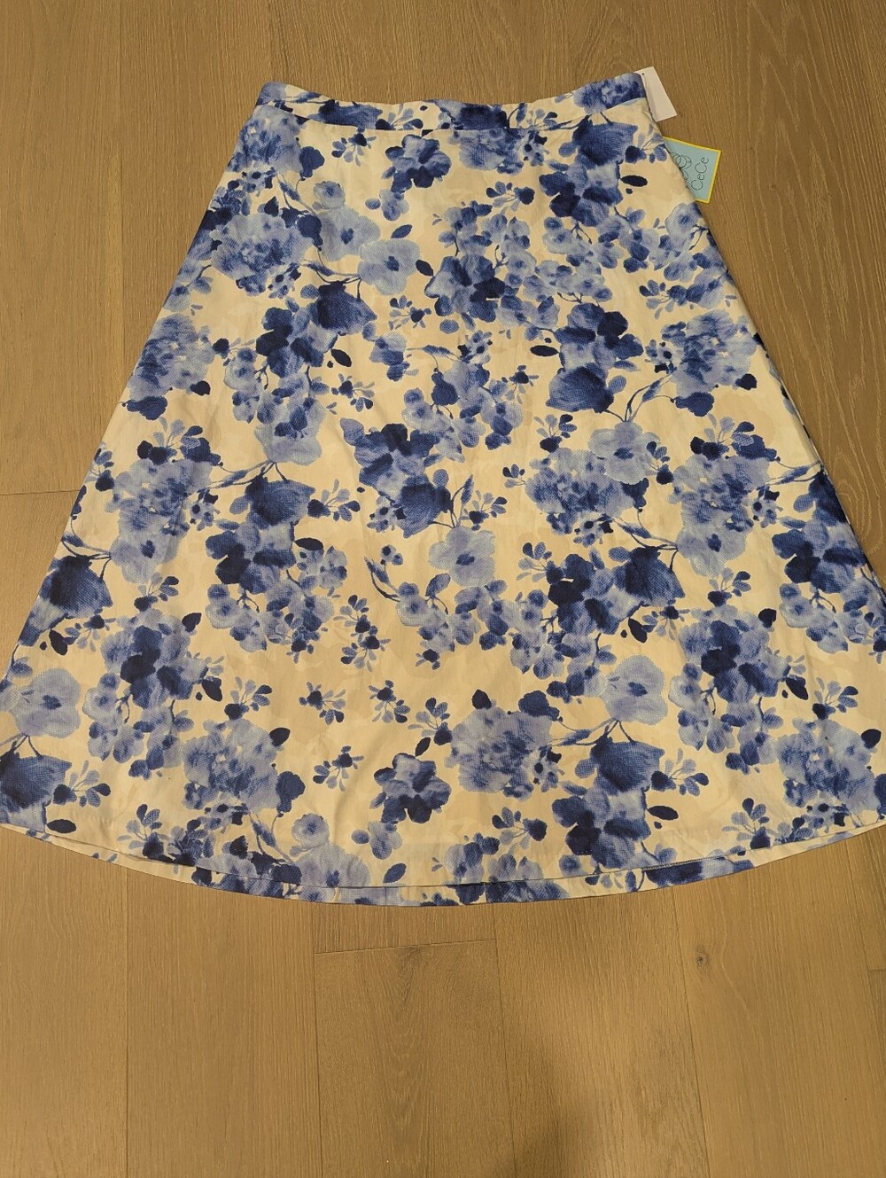 Blue Floral A-Line Skirt